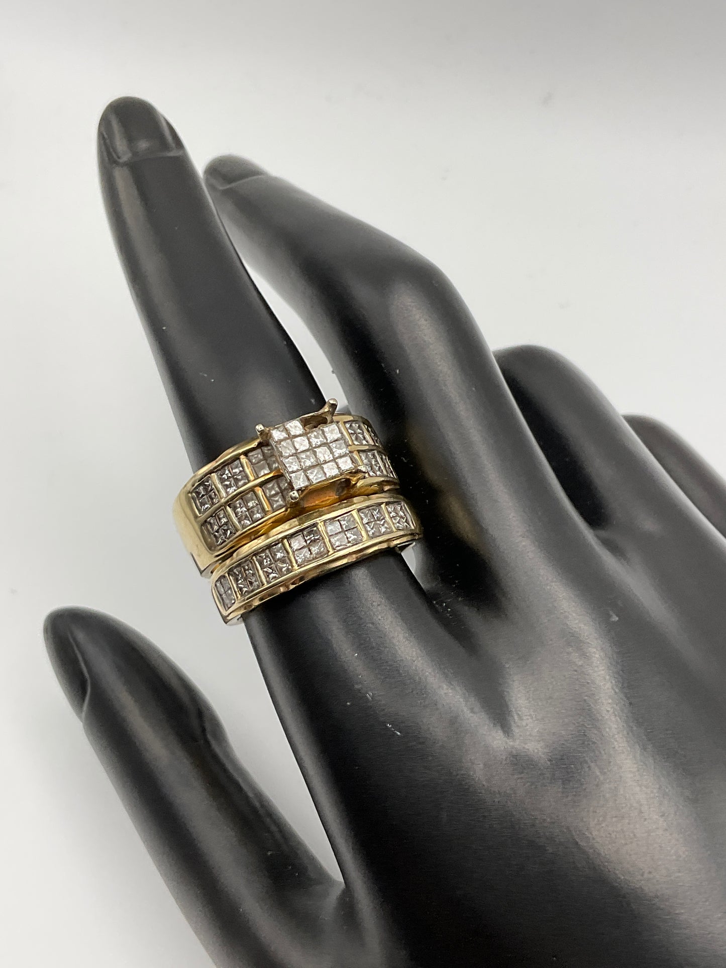 11g 10k Yellow Gold Diamond Wedding Set Size 9.5