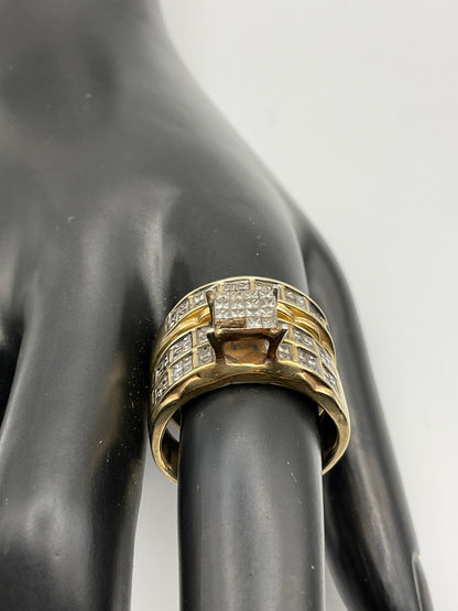 11g 10k Yellow Gold Diamond Wedding Set Size 9.5