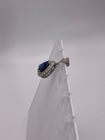 3.6g 18k WG COAST Sapphire/Diamond Pendant