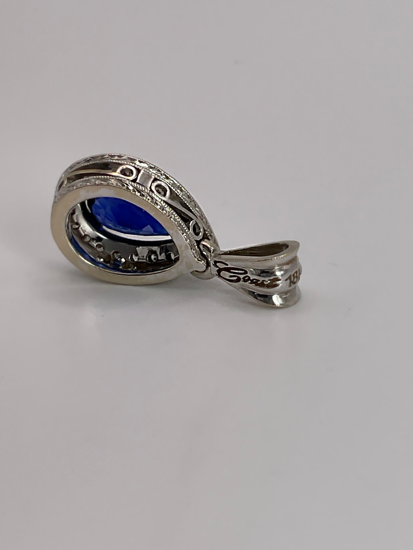 3.6g 18k WG COAST Sapphire/Diamond Pendant