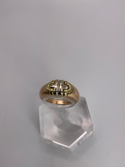 8.1g 18k Tri-Color BVLGARI Parentesi Ring Size 5.25