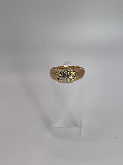 8.1g 18k Tri-Color BVLGARI Parentesi Ring Size 5.25