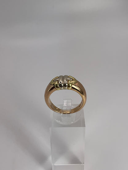 8.1g 18k Tri-Color BVLGARI Parentesi Ring Size 5.25