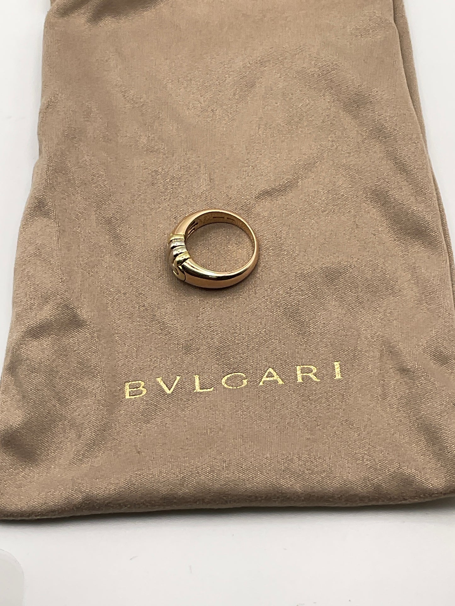 8.1g 18k Tri-Color BVLGARI Parentesi Ring Size 5.25