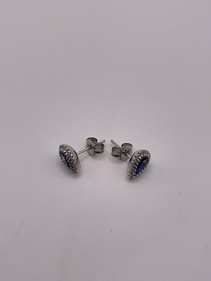 1.6g 14k WG Earrings Sapphire/Diamond