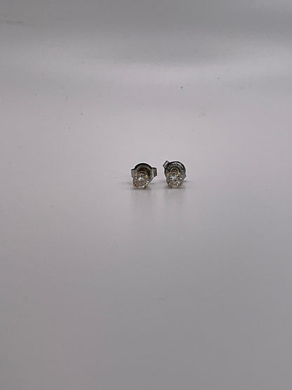 .9g 14k WG 1/3ct Diamond Stud Earrings