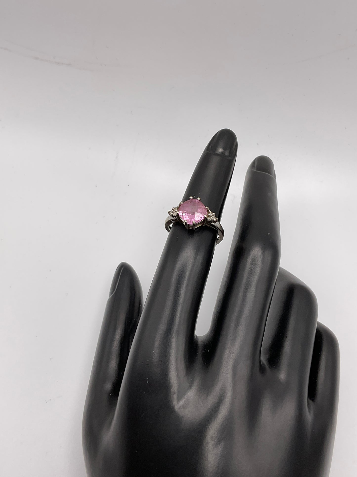 3.1g 14k WG Morganite/Diamond Ring Size 4.5