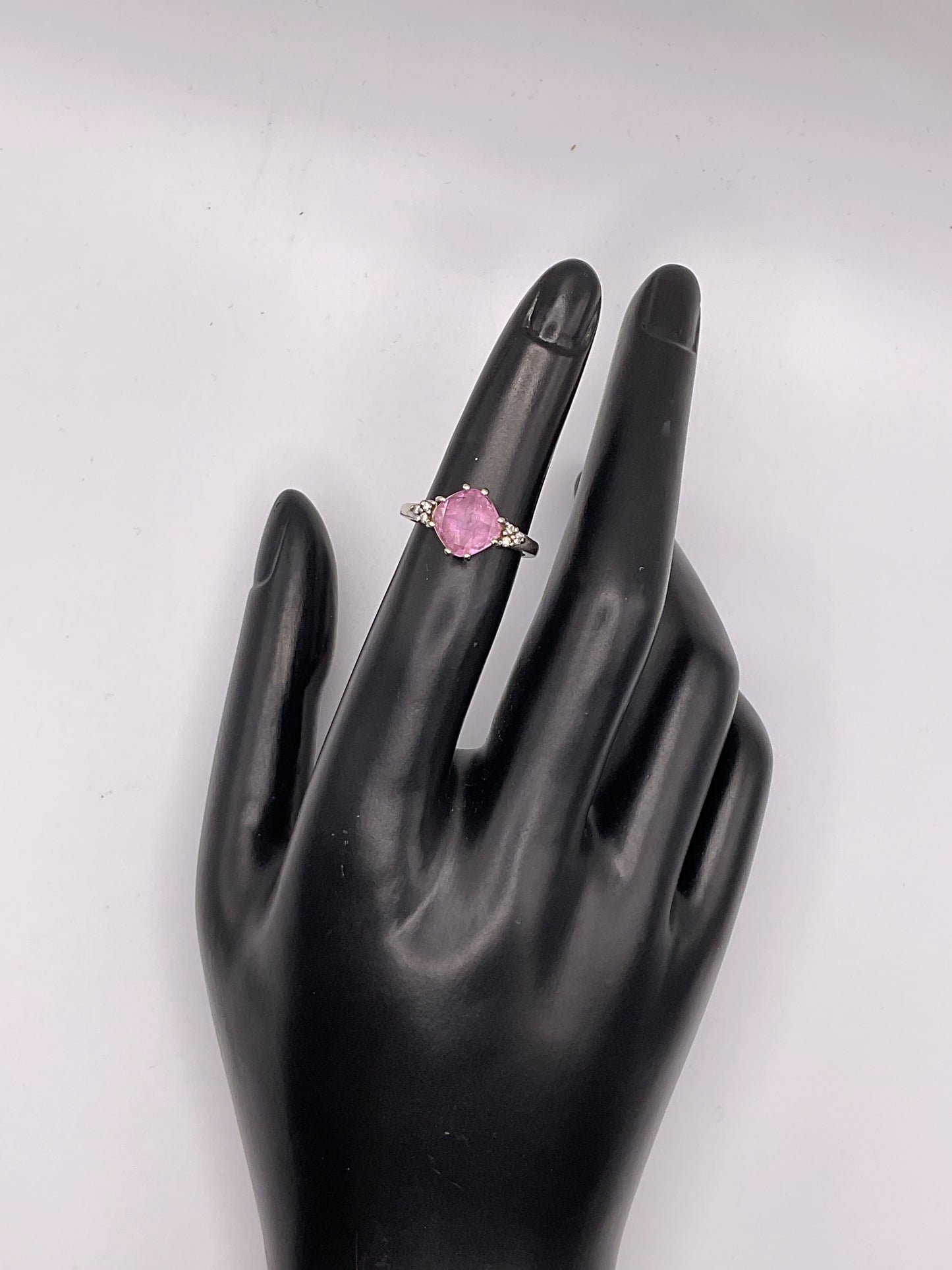 3.1g 14k WG Morganite/Diamond Ring Size 4.5