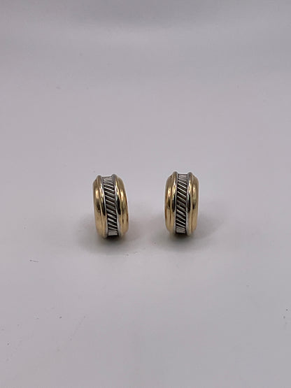 3.7g 14k Two Tone Hoop Earrings