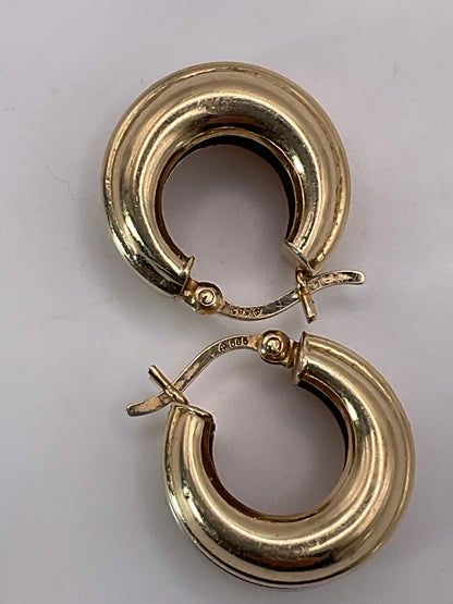 3.7g 14k Two Tone Hoop Earrings