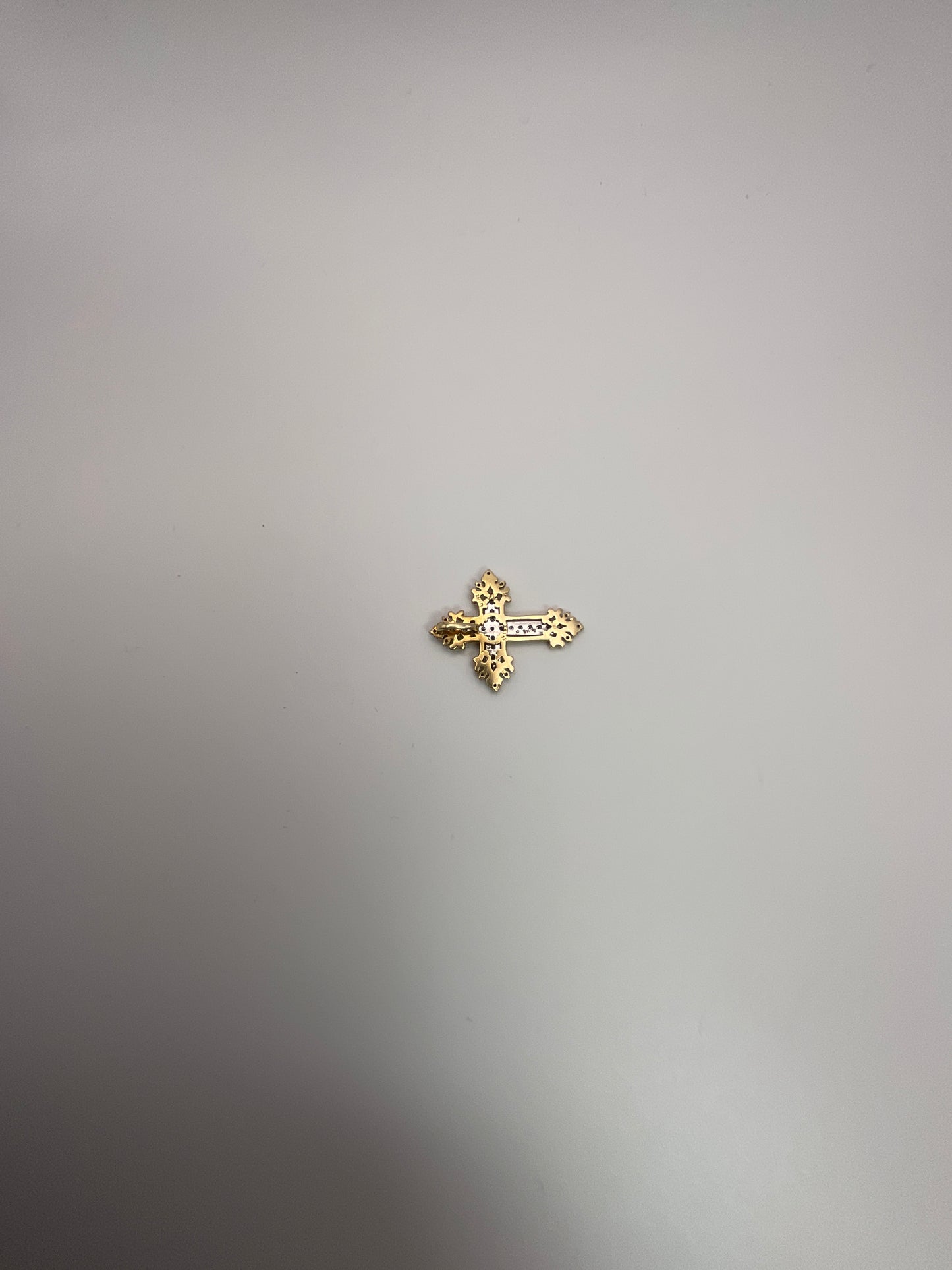 3.7g 14k Two Toned Diamond Cross Pendant