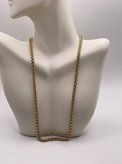 39.3g David Yurman 18K Yellow Gold Wheat Chain Necklace 4mm 18"