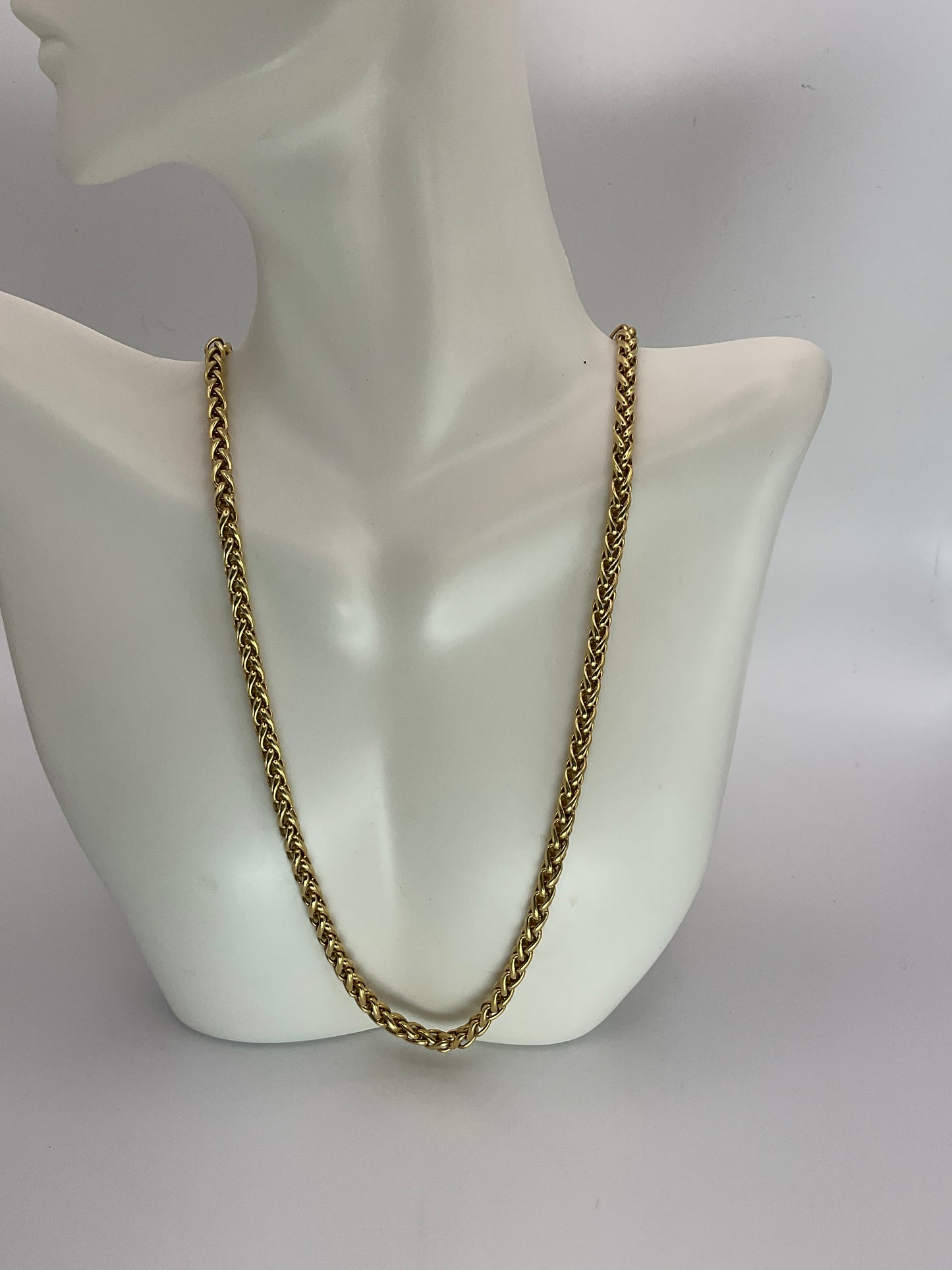 39.3g David Yurman 18K Yellow Gold Wheat Chain Necklace 4mm 18"