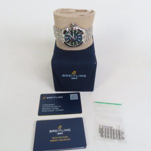 Breitling Chronomat Automatic GMT 40mm Automatic Watch Green Dial Stainless Steel
